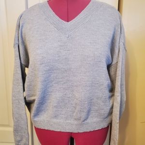 Light Grey V-Neck Sweater